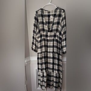 Marine Layer Black and White Plaid Dress Size L